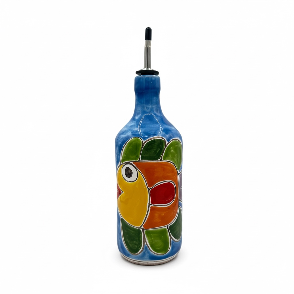 Egyptian Blue Bottom Fish Bottle