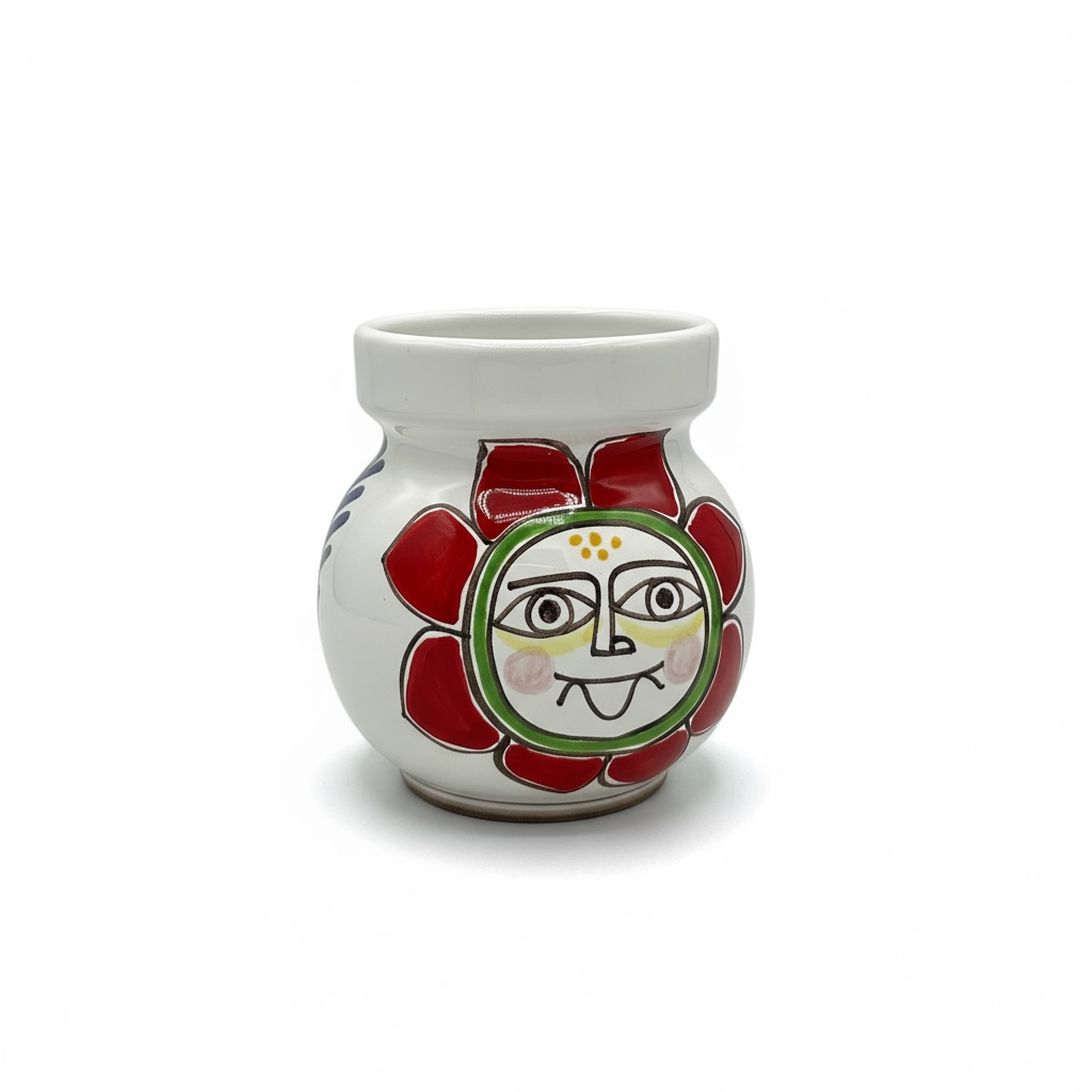 Cat and Red Sun Vase
