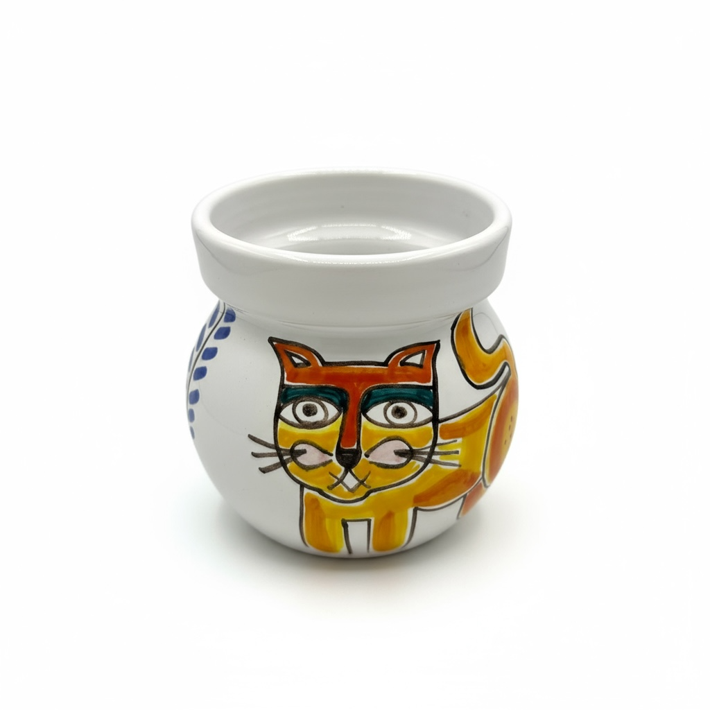 Cat and Red Sun Vase