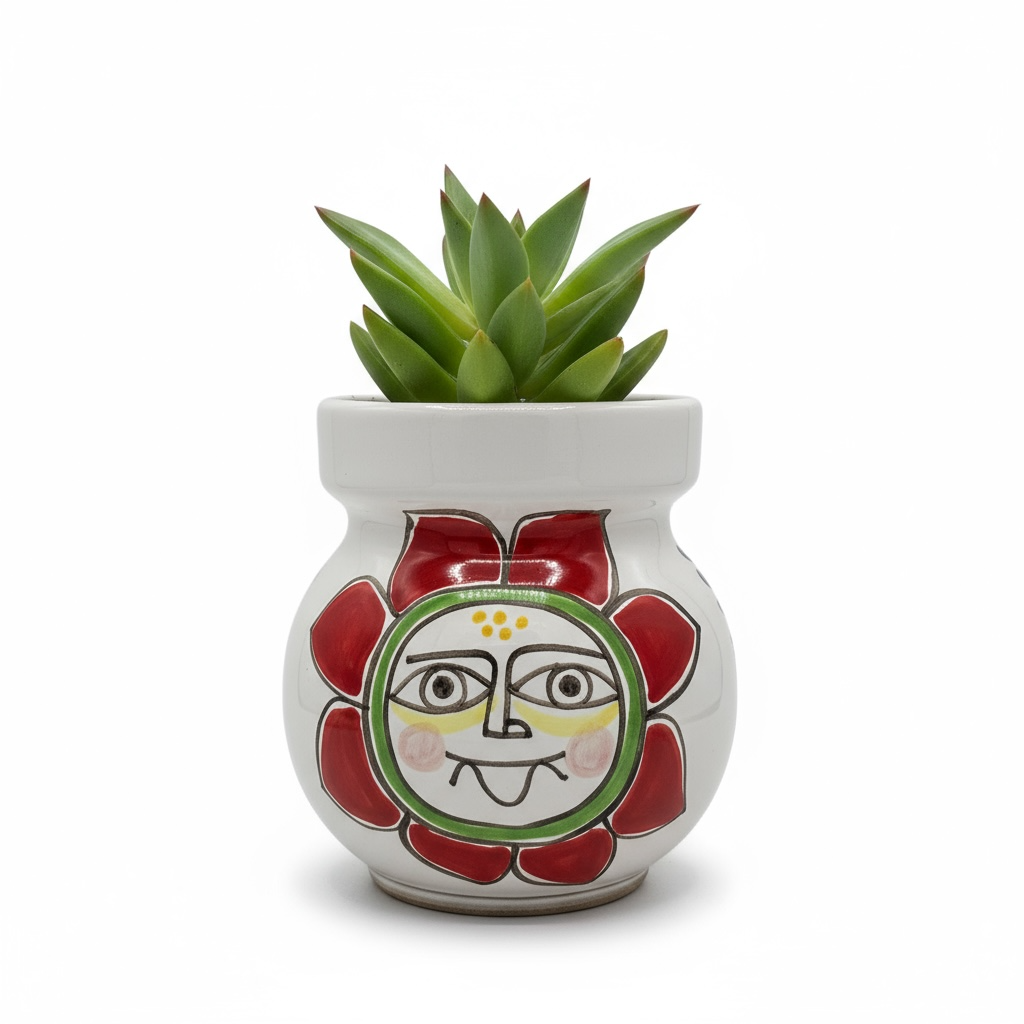 Cat and Red Sun Vase