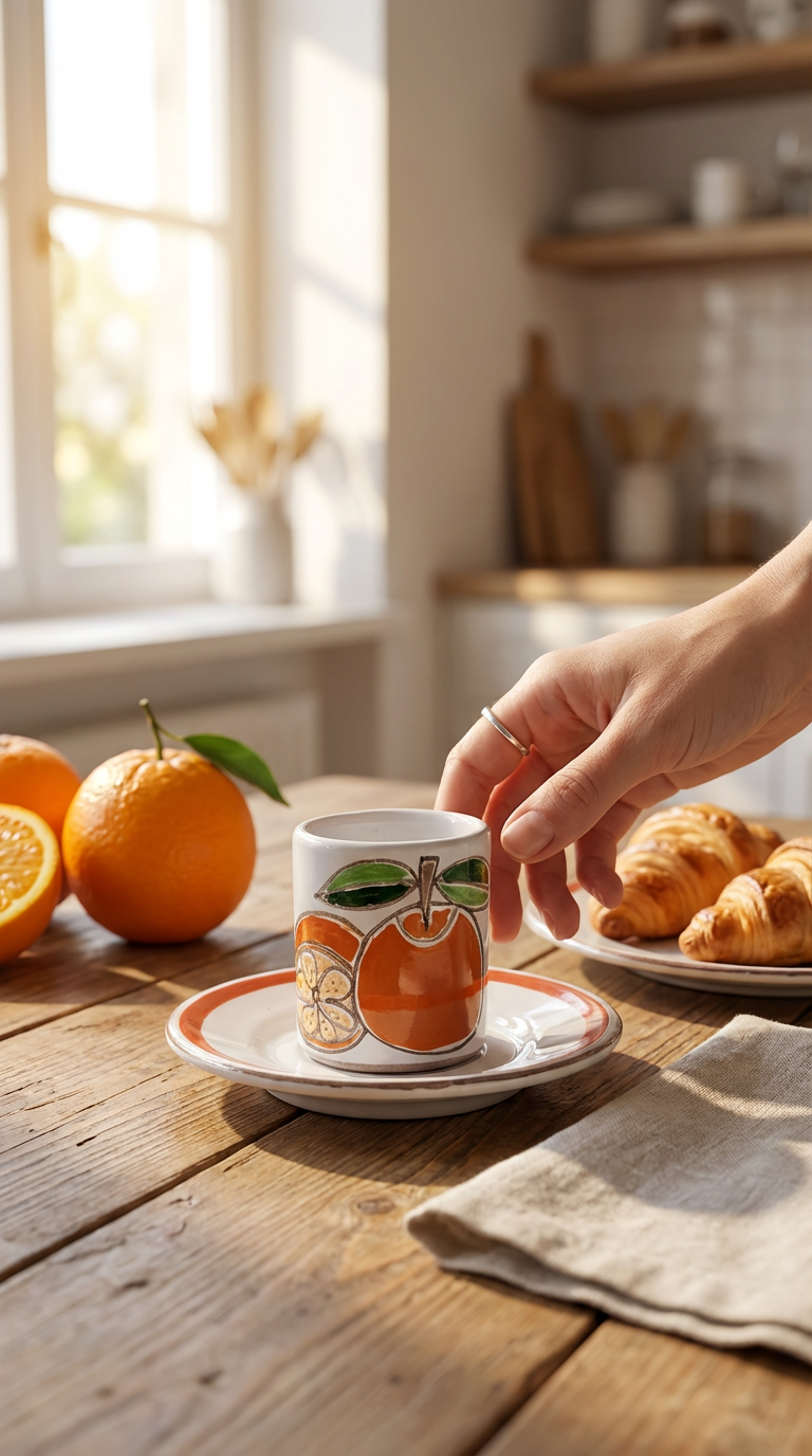Orange coffee cup