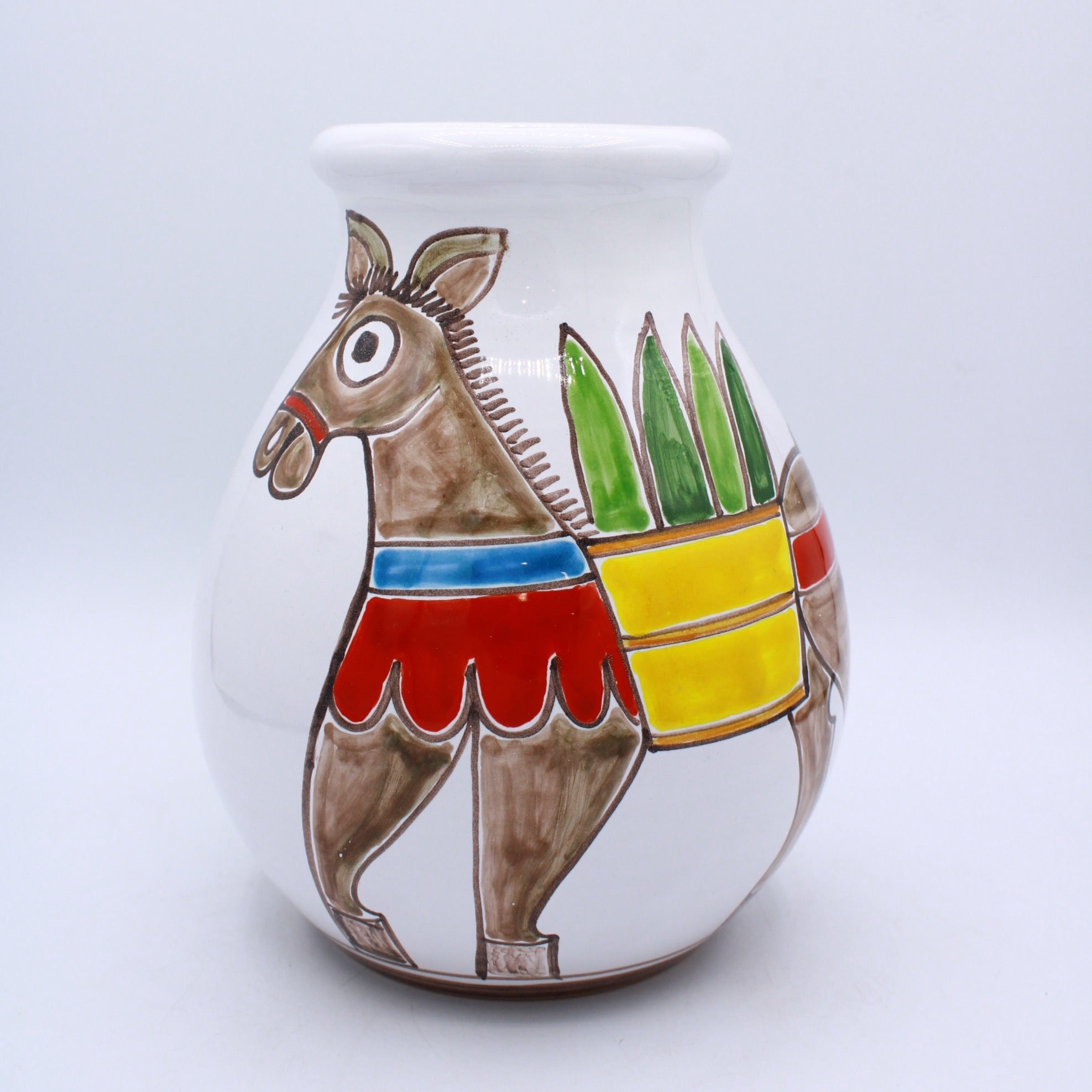 Vase Donkey and prickly pears