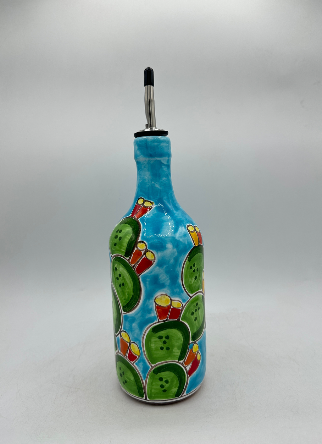 Prickly Pear Bottle with Colored Base