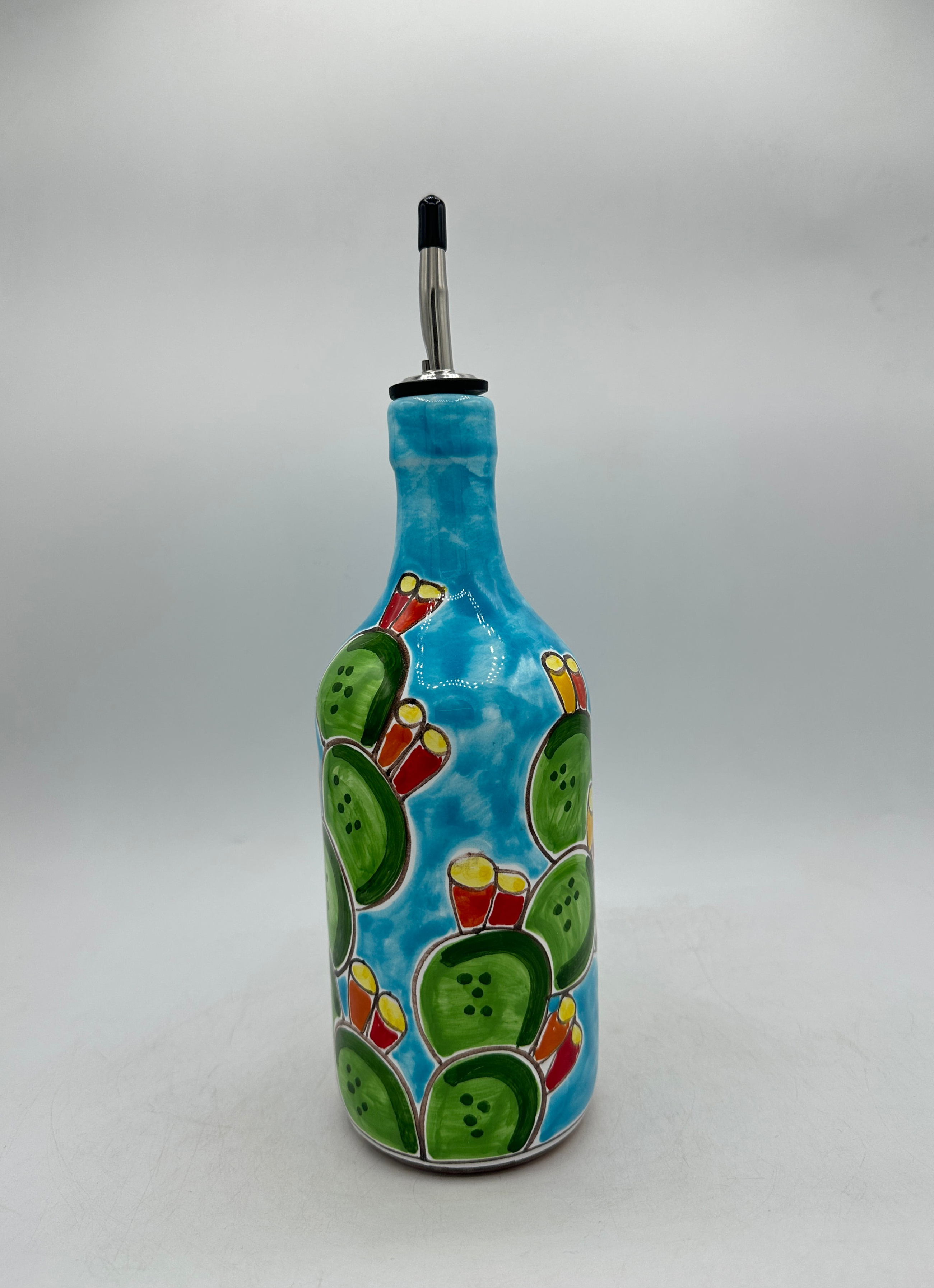 Prickly Pear Bottle with Colored Base