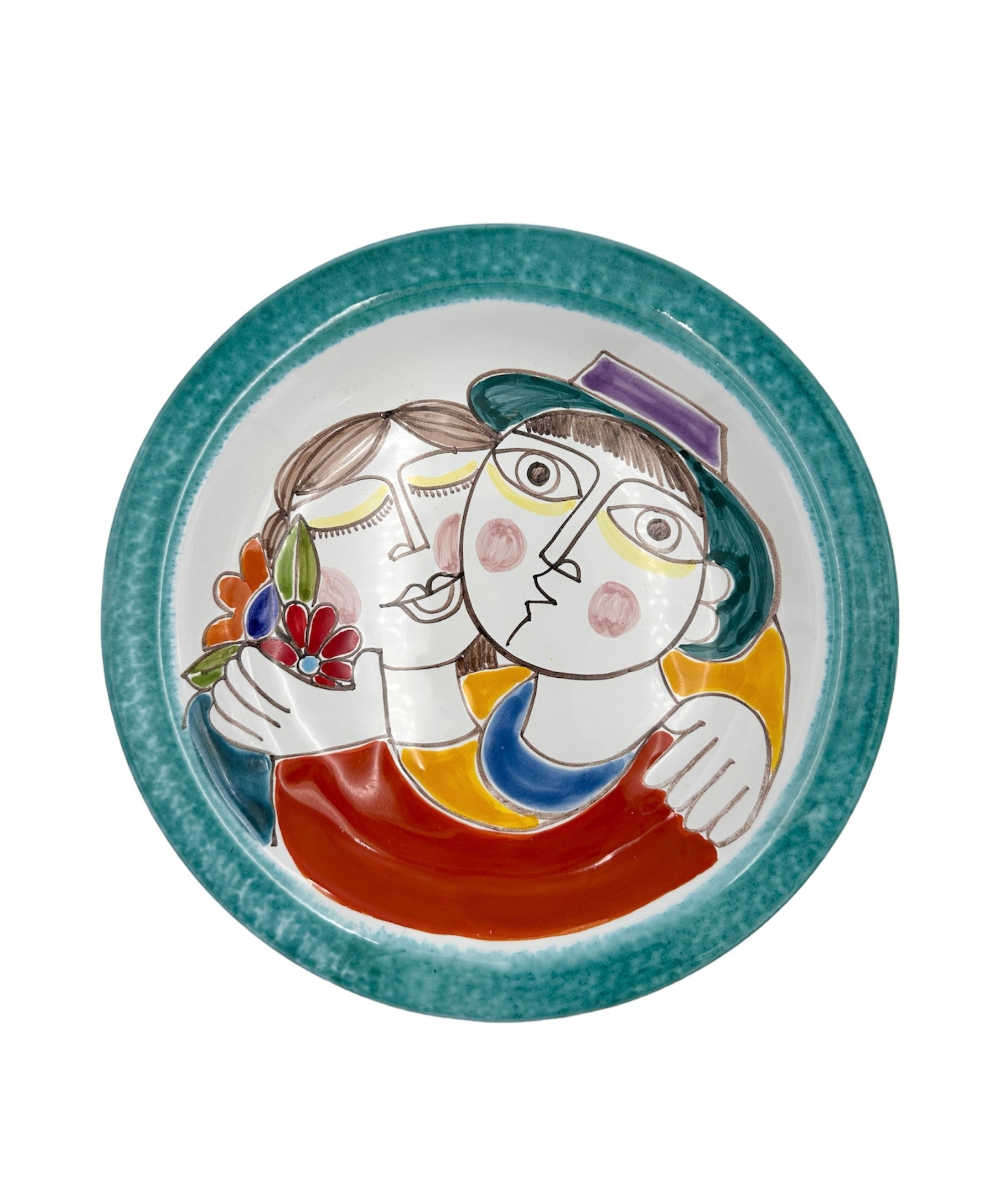 Round Plate - The Lovers - Green Rim