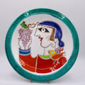 Round Plate Man and Grapes