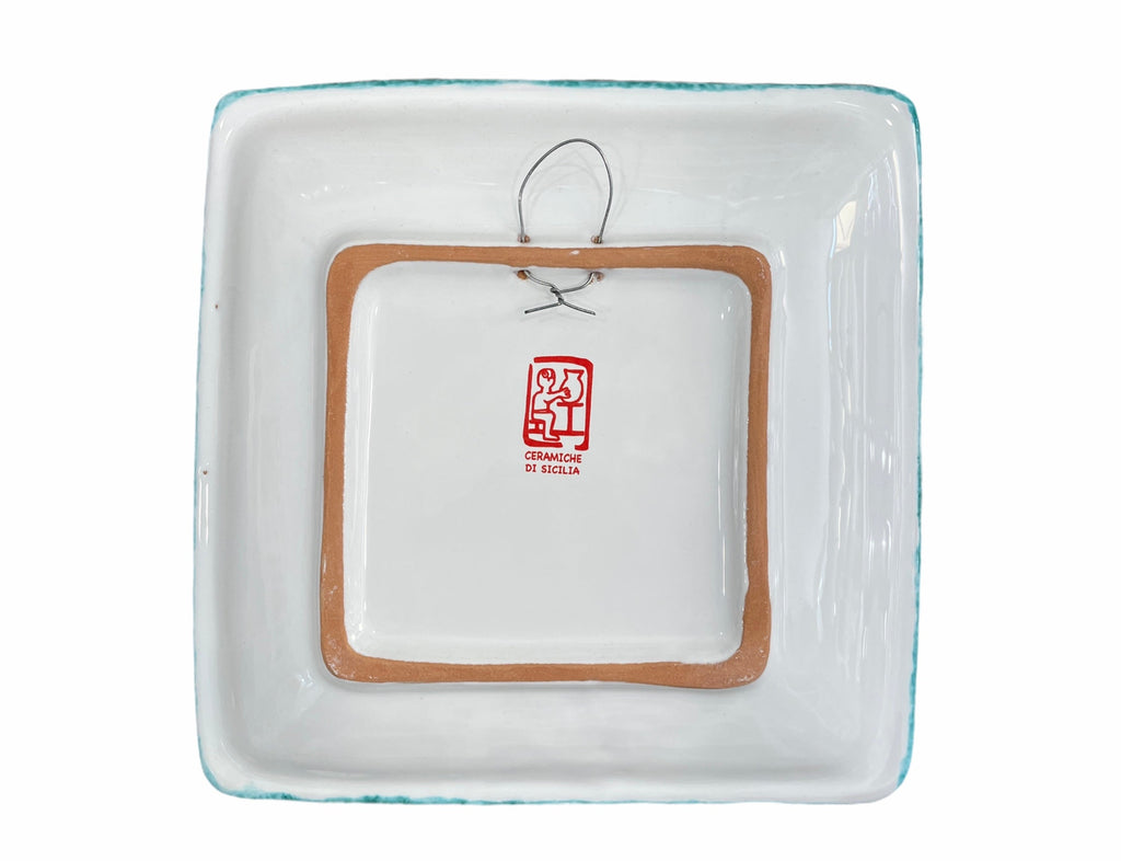 Square Plate Green Edge King