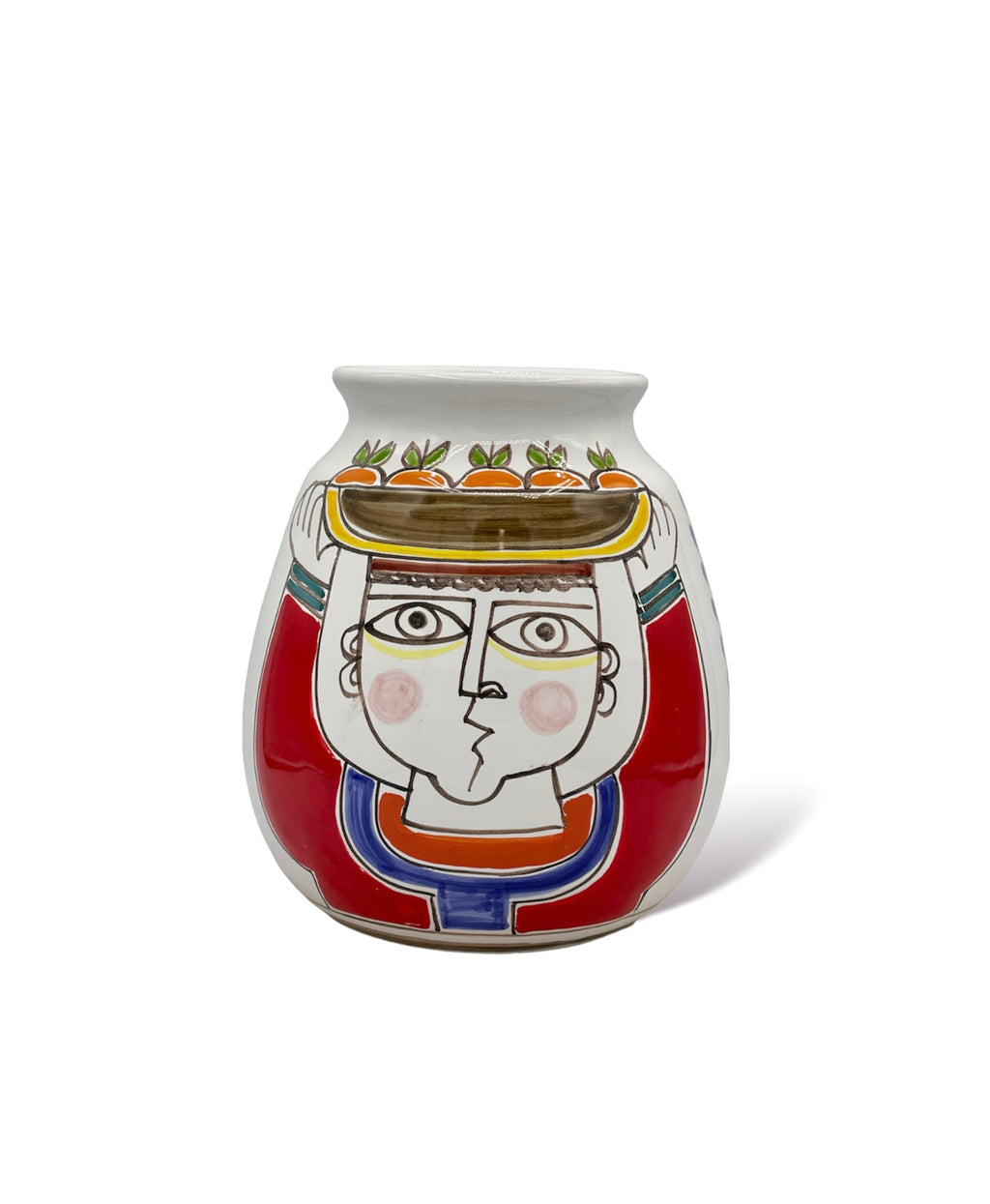 Man Vase with Basket of Oranges and Sun