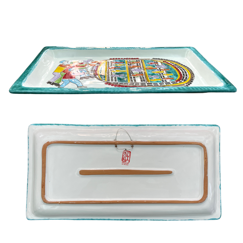 Rectangular Tray "The Fishermen"