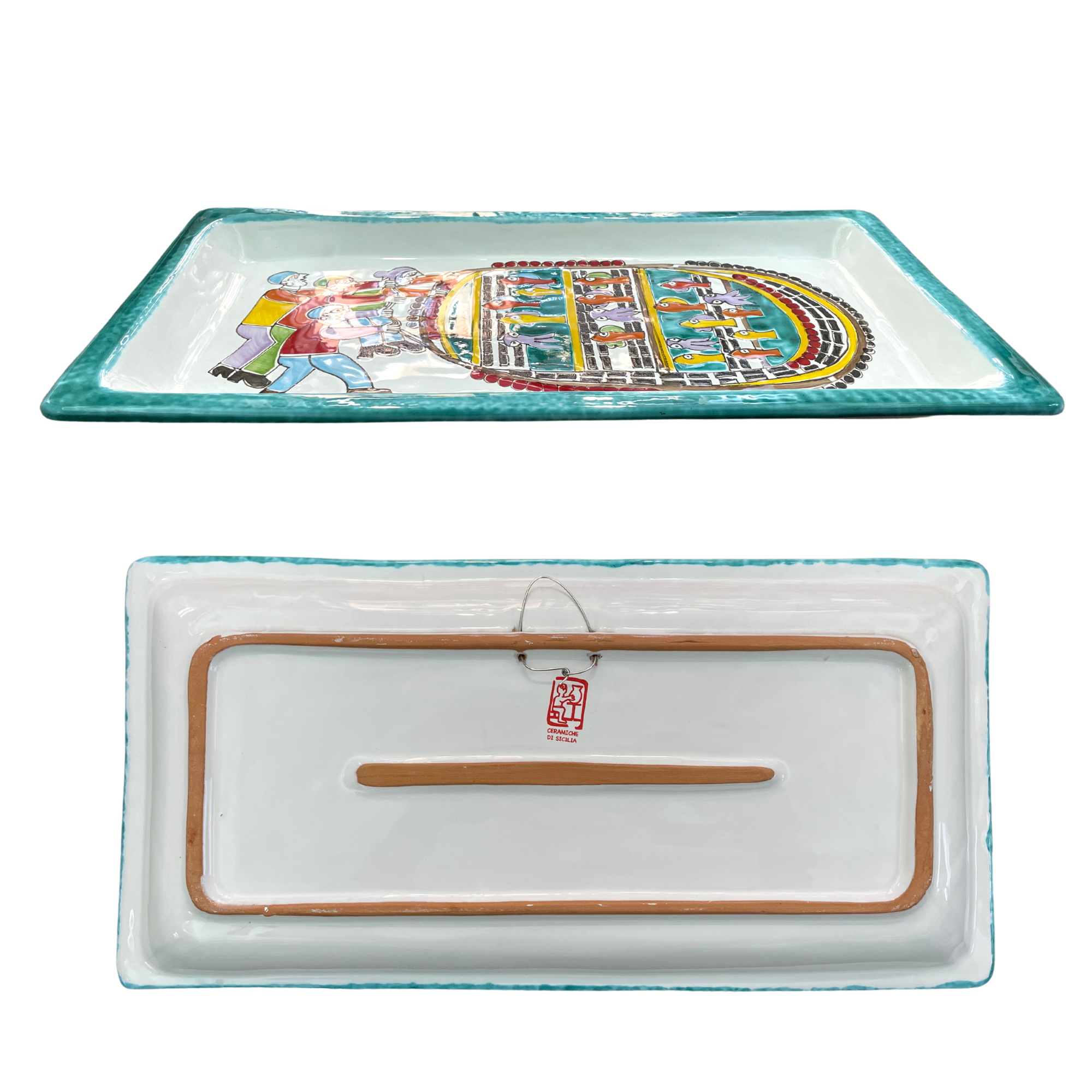 Rectangular Tray "The Fishermen"