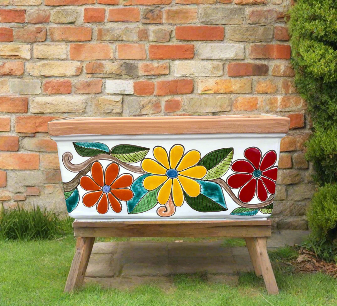 Rectangular Daisies Plant Holder