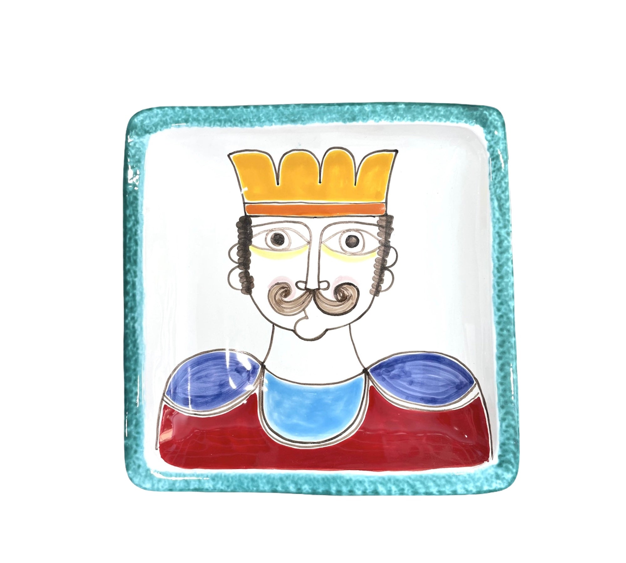 Square Plate Green Edge King