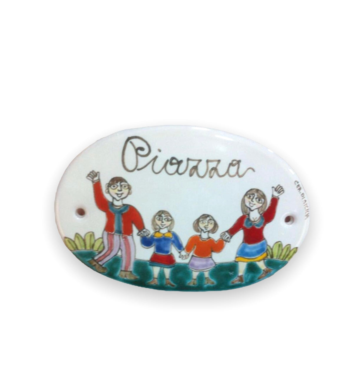 Plate Behind Family Door
