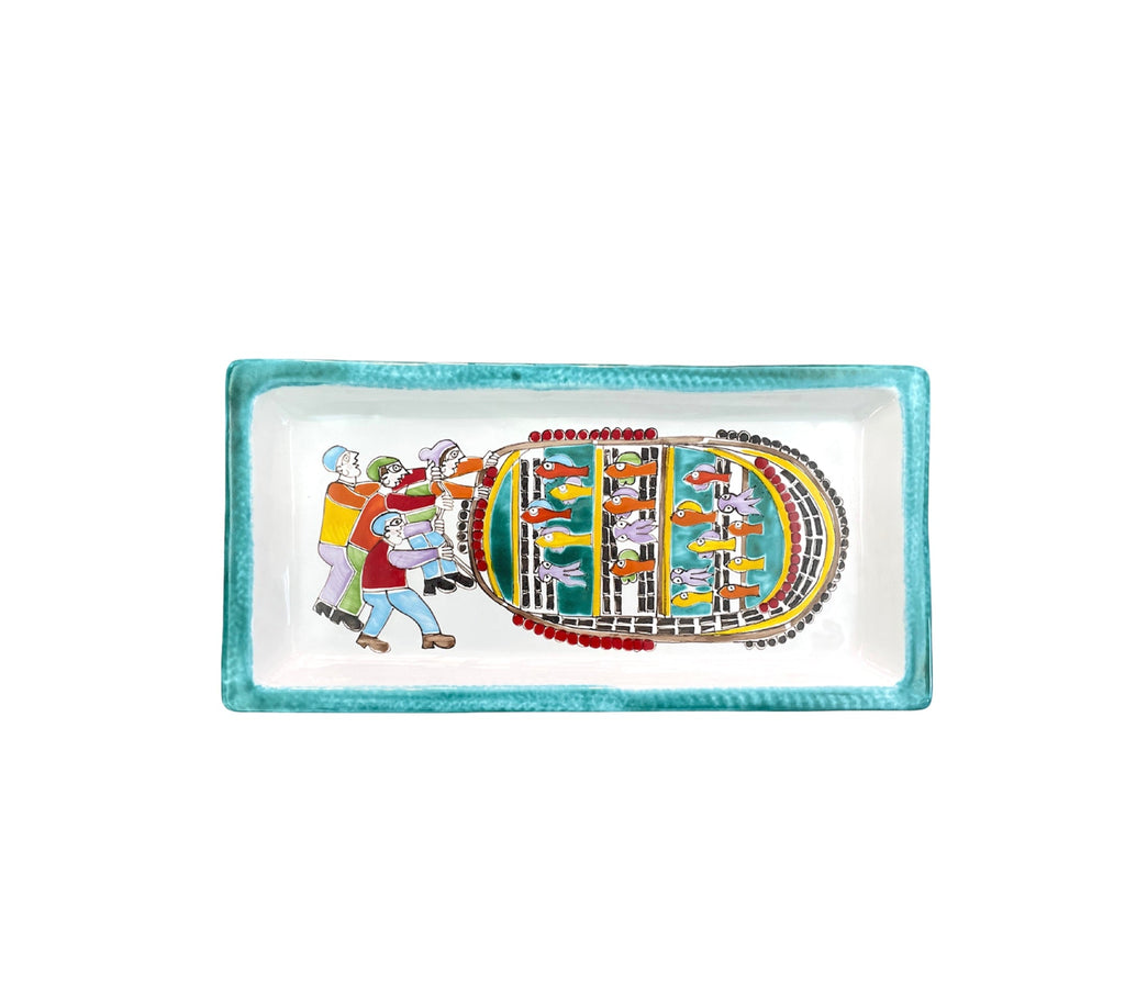 Rectangular Tray "The Fishermen"